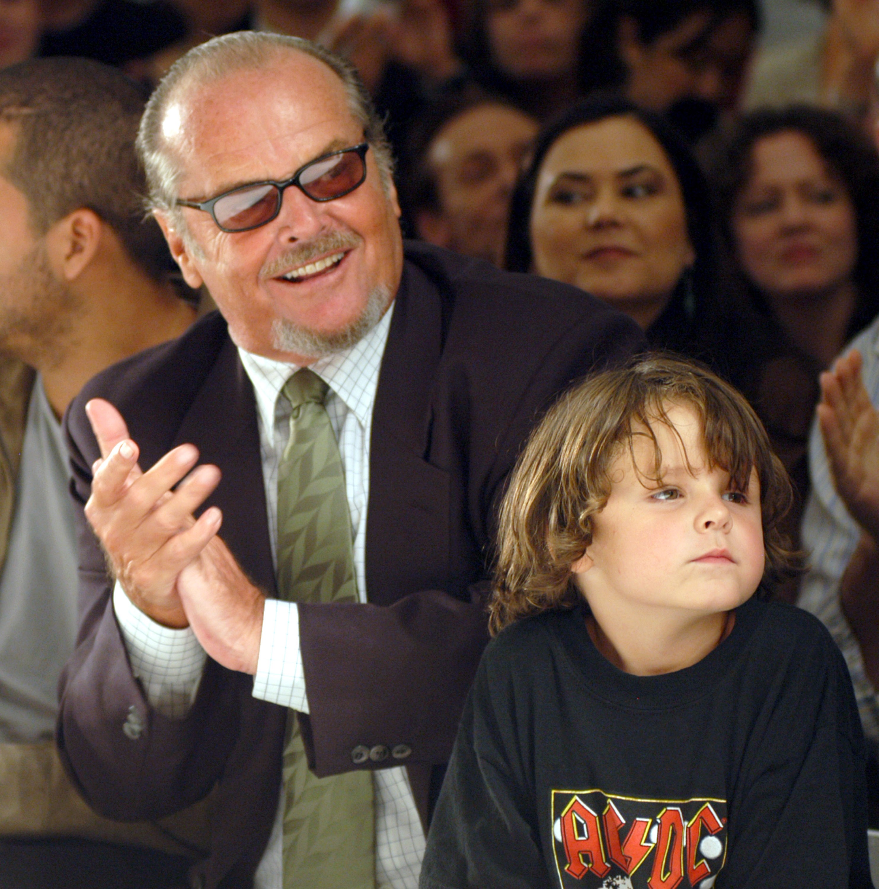 O ator Jack Nicholson com o neto Duke em foto de 2004 (Foto: Getty Images)