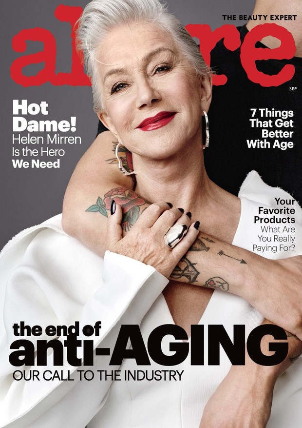 Helen Mirren, na capa da edição de setembro de 2017 da Allure (Foto: Reprodução)