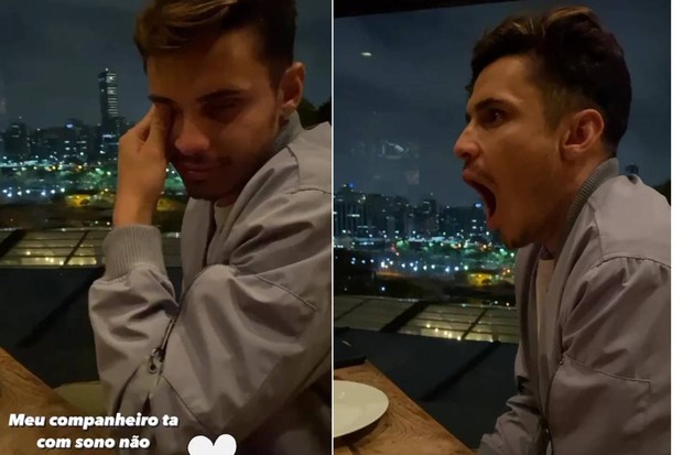 Raphael Veiga se encontra com ex-BBBs em restaurante de São Paulo
