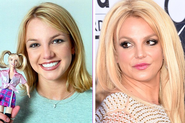Britney Spears em 1999 e em 2015  (Foto: Getty Images)