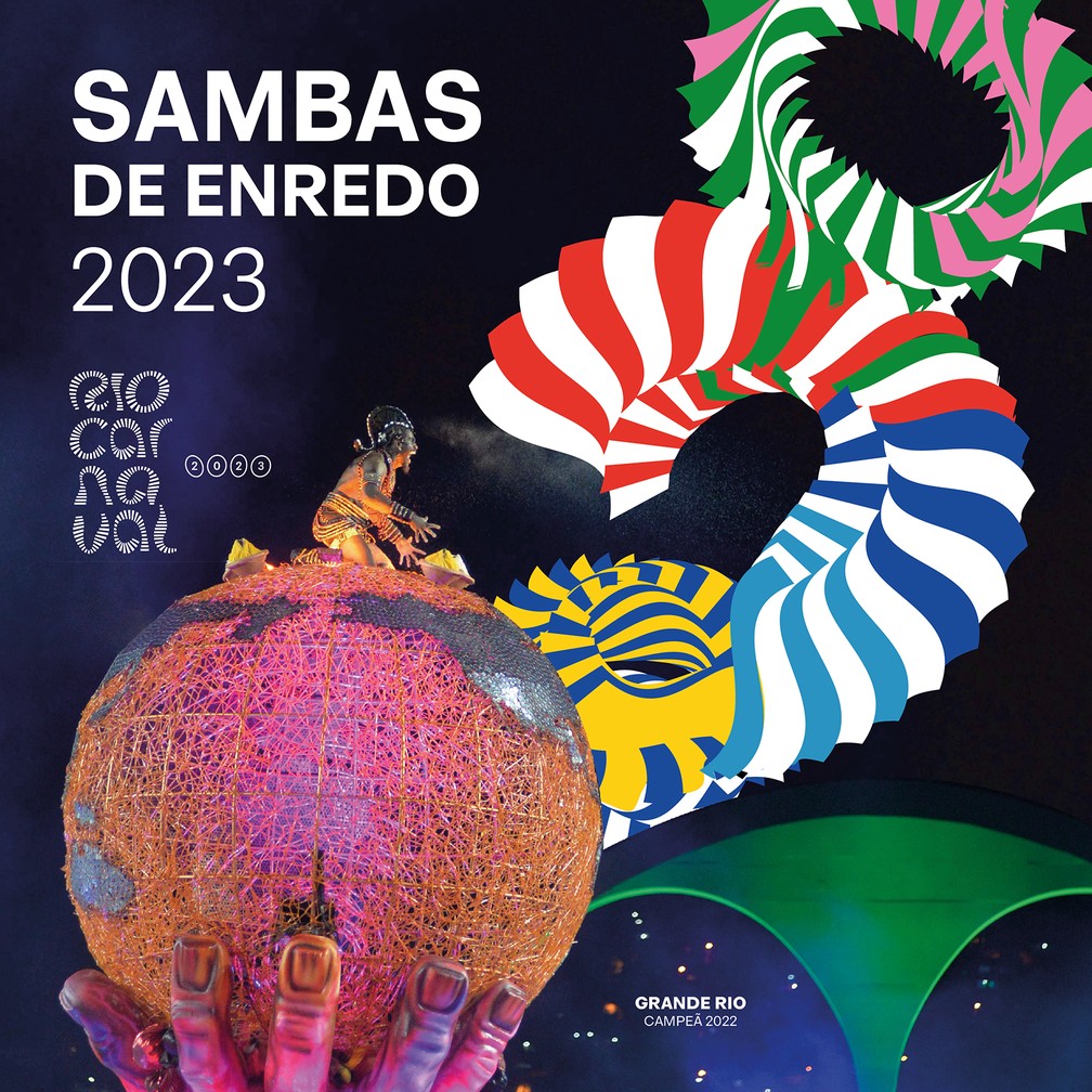 Capa da edição digital do disco 'Sambas de enredo 2023 – Rio Carnaval' — Foto: Divulgação