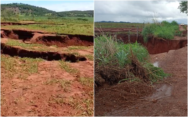 Cateras que se abriram em fazenda de Gois  Foto: Arquivo Pessoal/Nara Cristina