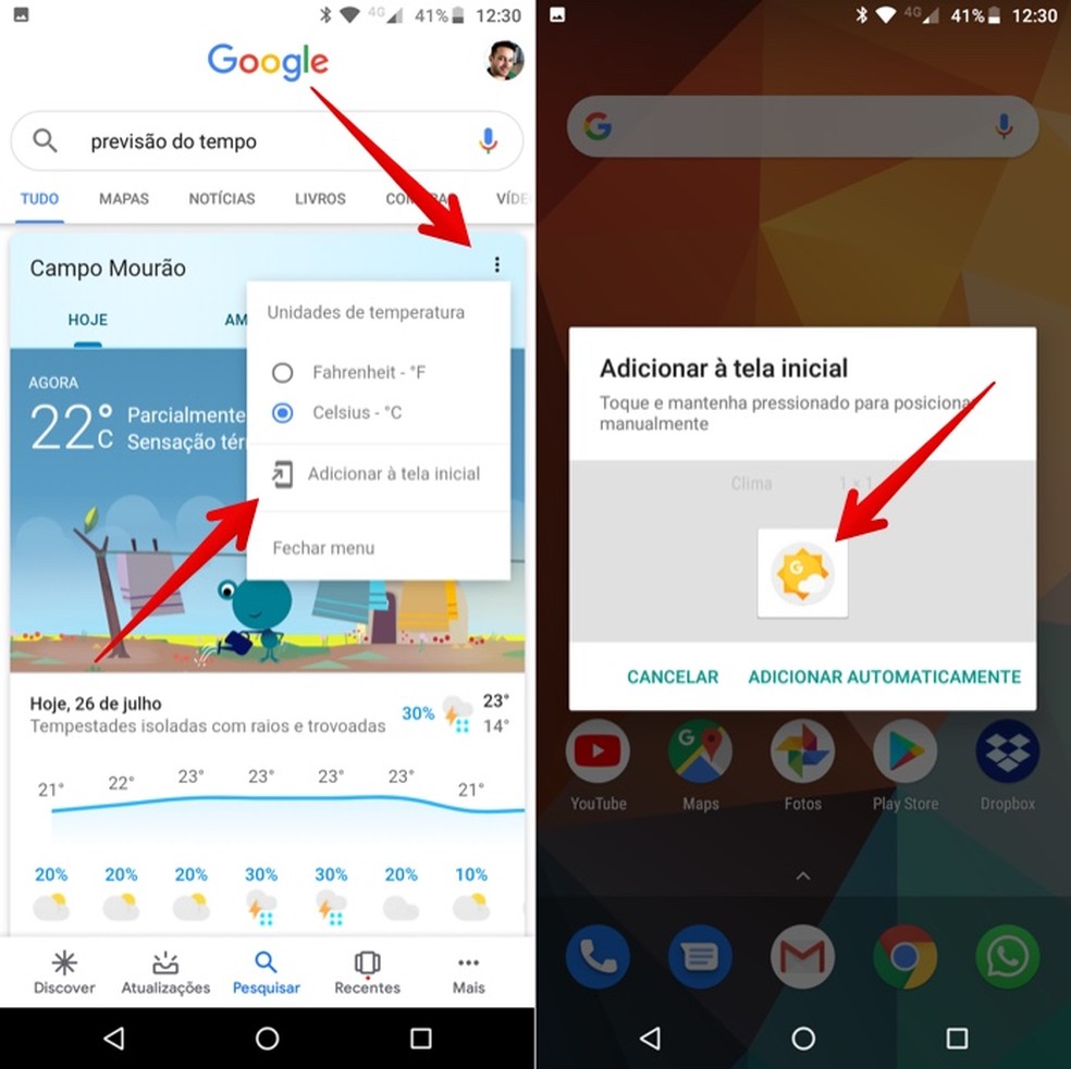 Sapinho Do Google Clima Como Adicionar O Atalho Na Tela Do Android Utilitarios Techtudo