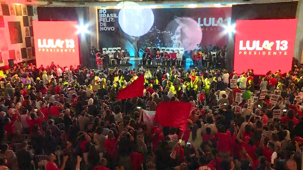 Convenção do PT para oficializar nome de Lula como candidato à Presidência (Foto: Reprodução/TV Globo)