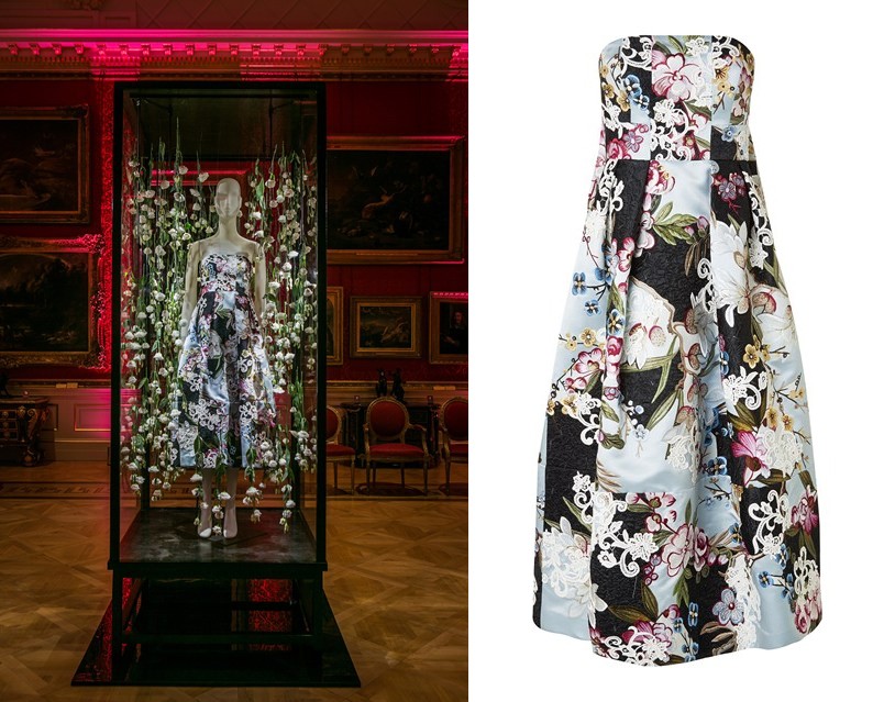 Erdem’s “Alina” dress & Close-up of Erdem’s “Alina” dress with collage embroidery (Foto: Sean Ebsworth Barnes)