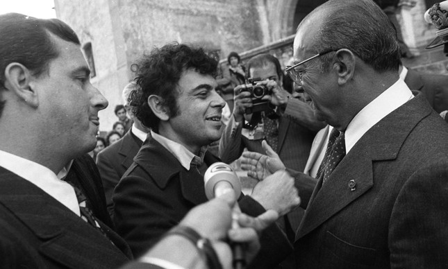 Glauber Rocha e João Figueiredo em Sintra, Portugal, no dia 3 de fevereiro de 1981