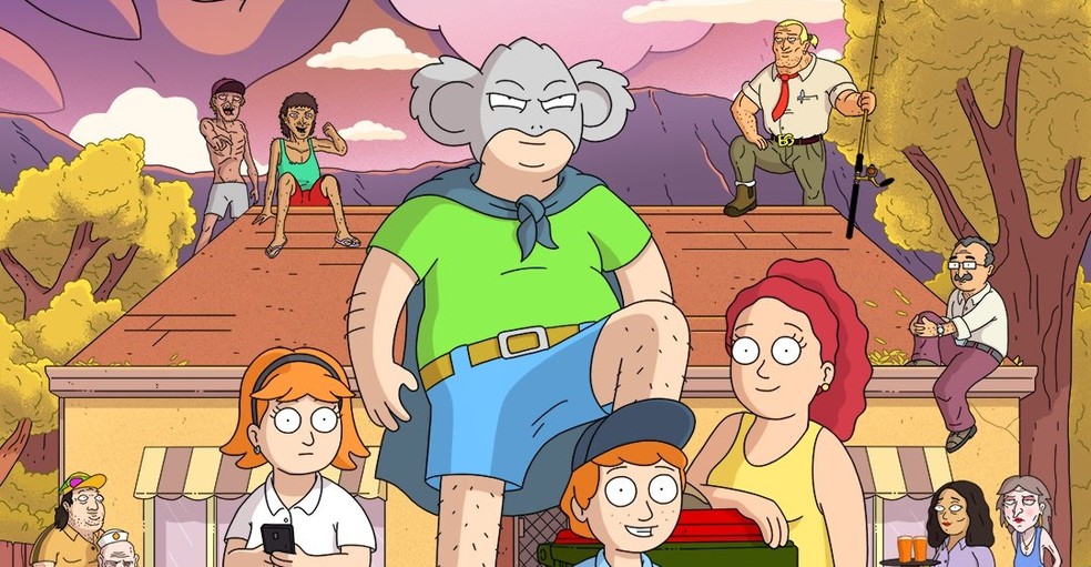 Kevin McKay (Michael Cusack) é um homem de meia idade que age desajeitadamente como um super-herói no bairro onde vive — Foto: Reprodução/IMDb