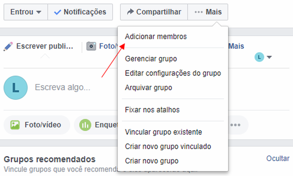 Adicione novos membros ao seu grupo (Foto: Reprodução/André Mello)