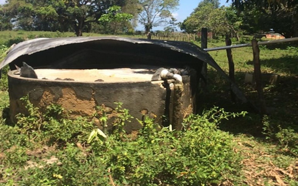 Base da caixa de d'água que desabou (Foto: Prefeitura de Maruim)
