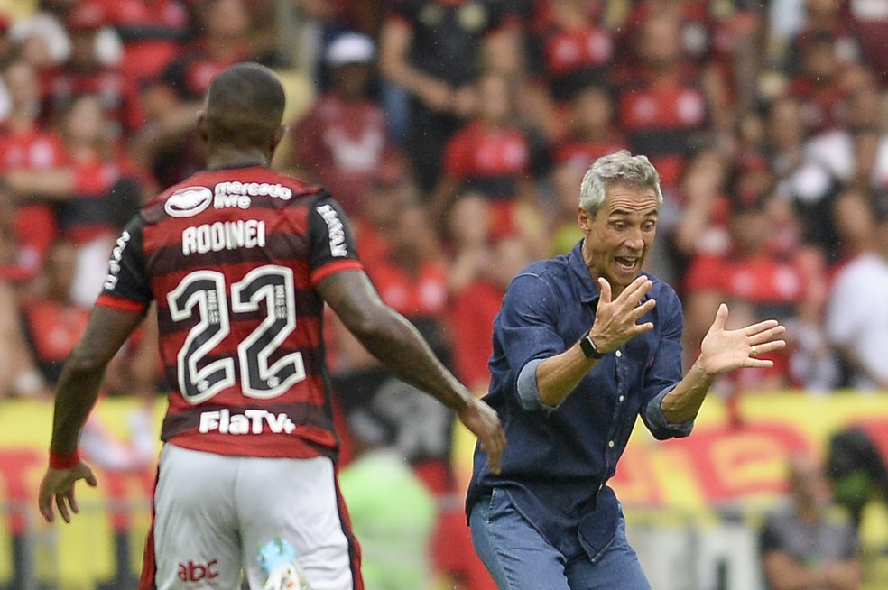 Paulo Sousa durante o Flamengo x Vasco — Foto: Marcelo Cortes/Flamengo