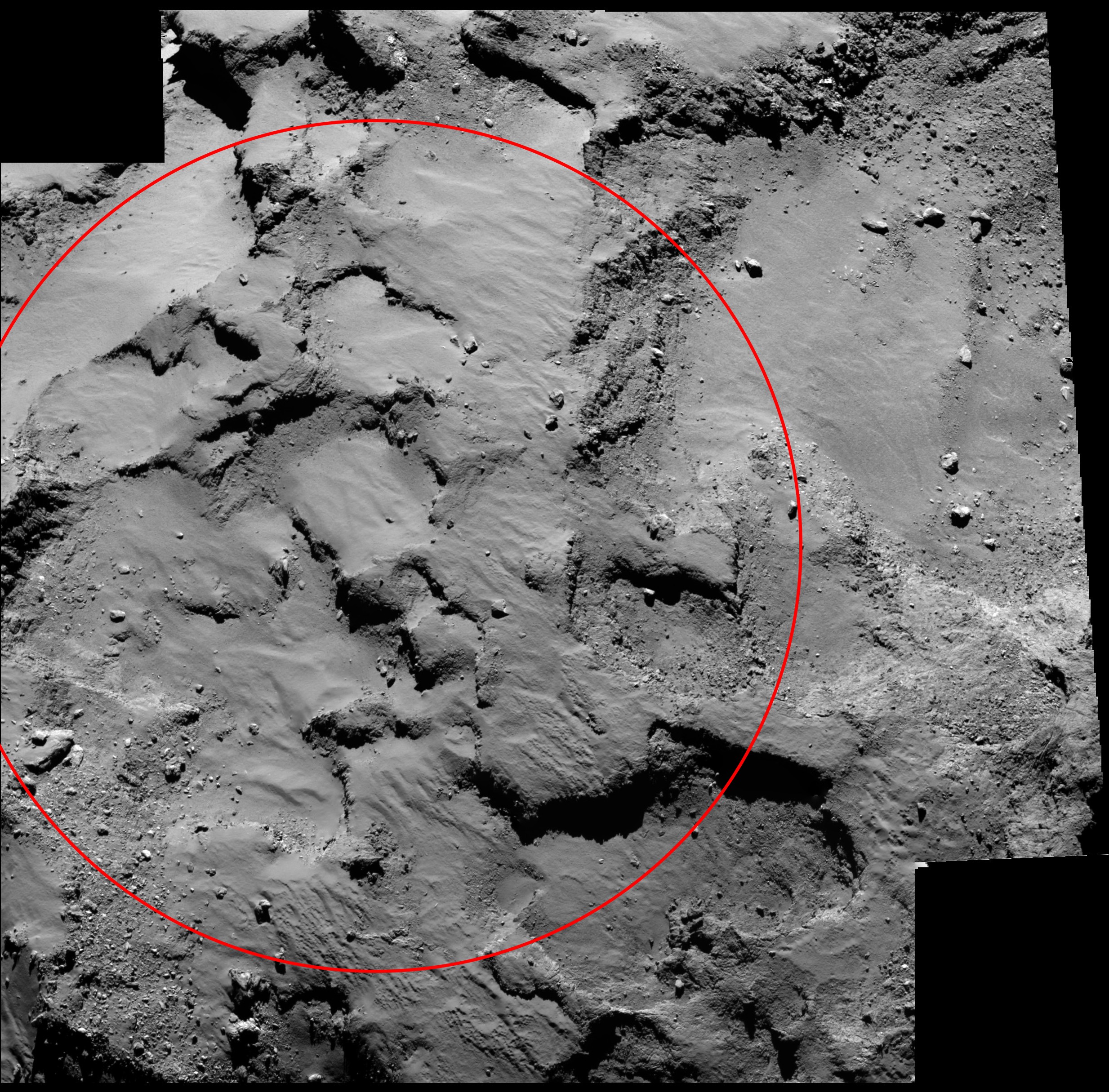 Agilkia, que antes era chamado de 'local J' (Foto: ESA/Rosetta/MPS)