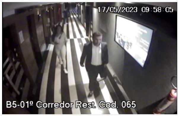Câmeras do hotel registram que Luciano Cavalcante estava hospedado no mesmo hotel onde foi feita a entrega de dinheiro — Foto: Reprodução/PF