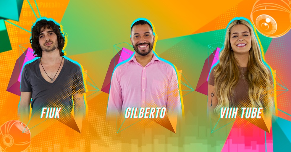 Fiuk, Gilberto e Viih Tube estão no 14º Paredão do BBB21 — Foto: Gshow