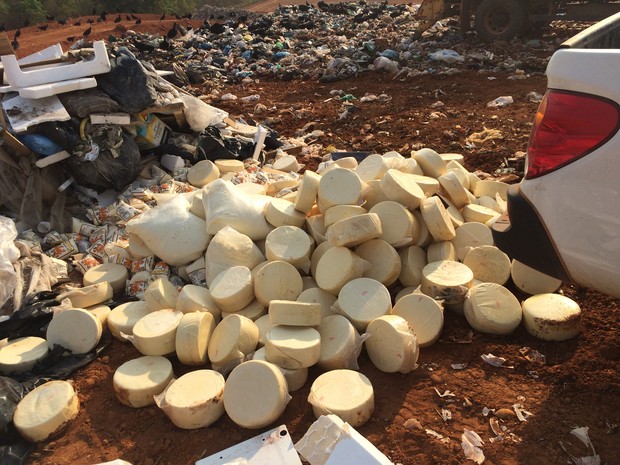 675 quilos de queijo estavam vencidos e outros 340 fraudados (Foto: Divulgação/Adapec)