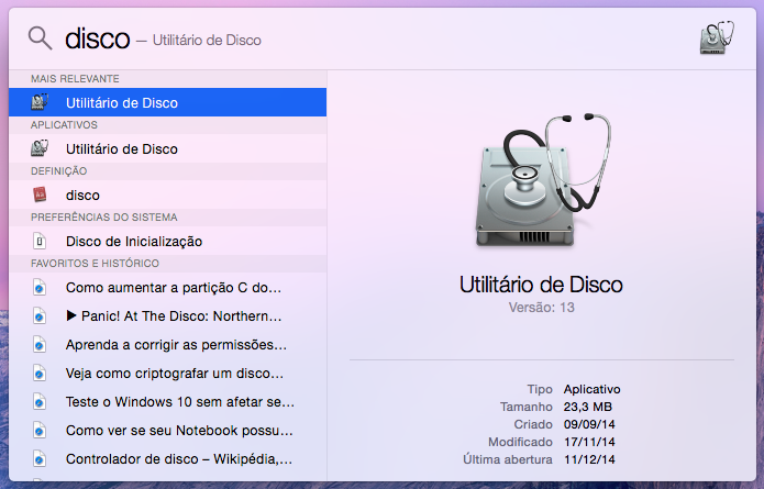 Abra o aplicativo Utilitário de Disco (Foto: Reprodução/Helito Bijora) 