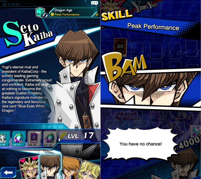 Yu-Gi-Oh! Duel Links: Kaiba conta com skills que favorecem monstros fortes como o BEWD (Foto: Reprodução/Vinícius Mathias)