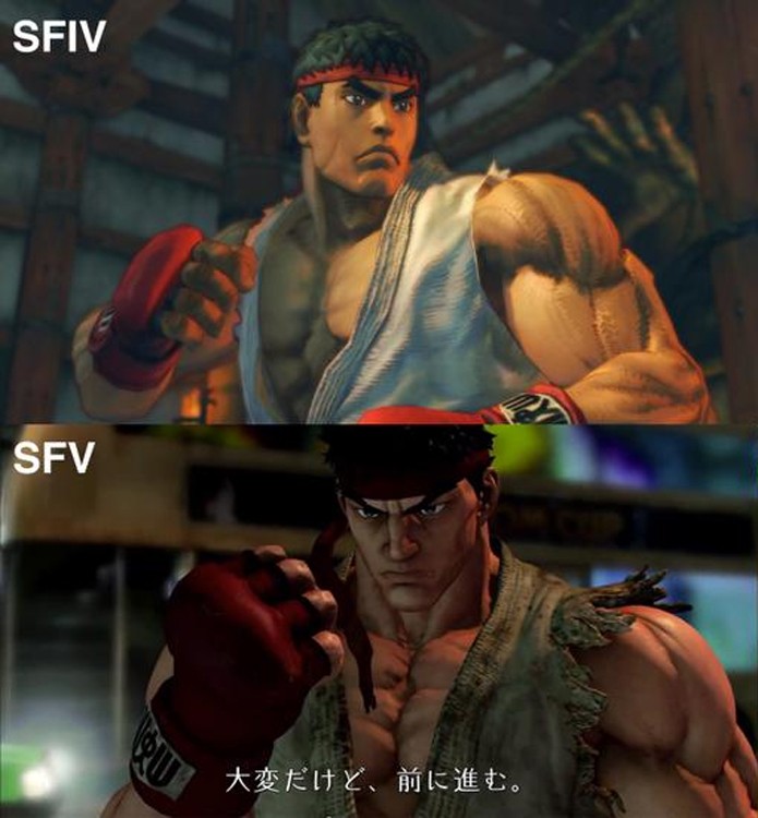 A roupa de Ryu ficou incrivelmente mais realista em Street Fighter 5 (Foto: IGN / Reprodução: YouTube)