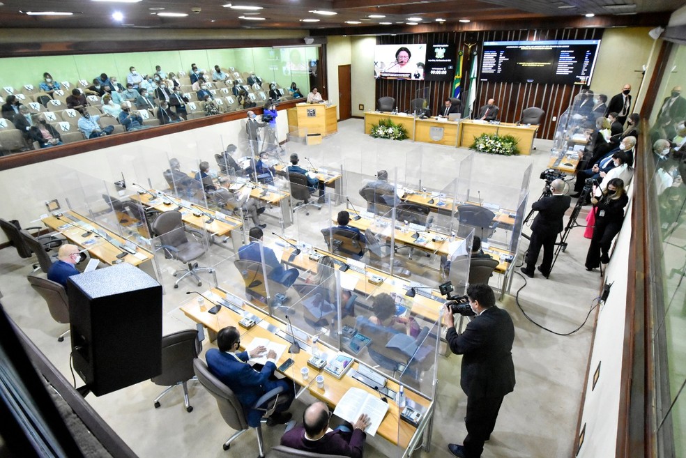 Sessão abre ano legislativo de 2021 na Assembleia Legislativa do Rio Grande do Norte.  — Foto: João Gilberto/ALRN