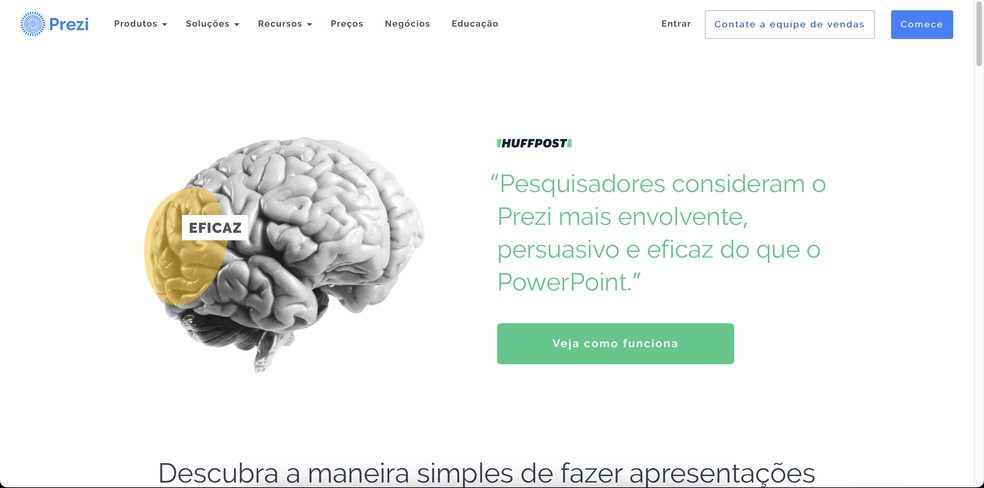 Prezi: site para montar slide chama a atenção por seus recursos inovadores — Foto: Reprodução/Guilherme Ramos