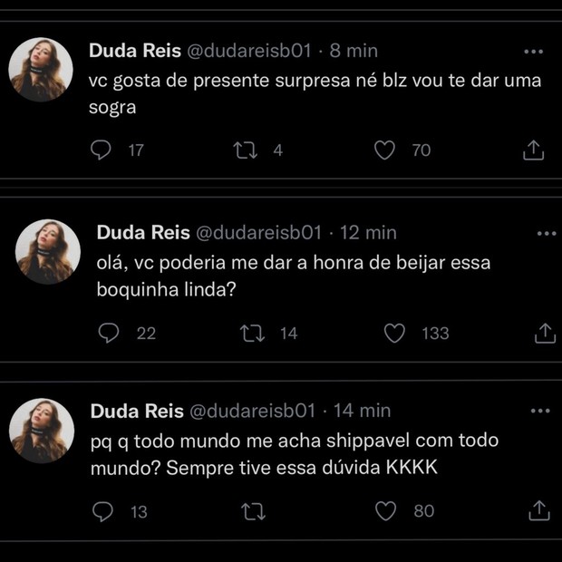 Posts de Duda Reis (Foto: Reprodução/Twitter)