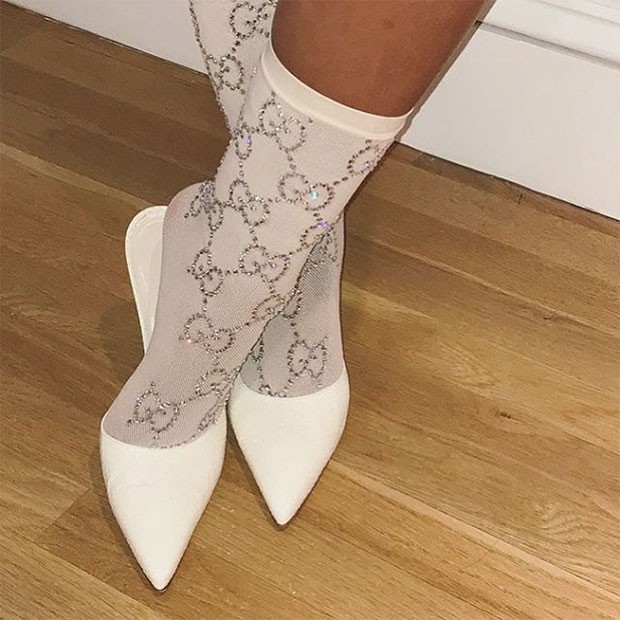 As meias Gucci escolhidas por RIhanna (Foto: Divulgação / Instagram)