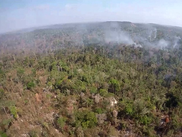 Um terço da reserva indígena foram consumidos pelas queimadas (Foto: Reprodução / TV Mirante)