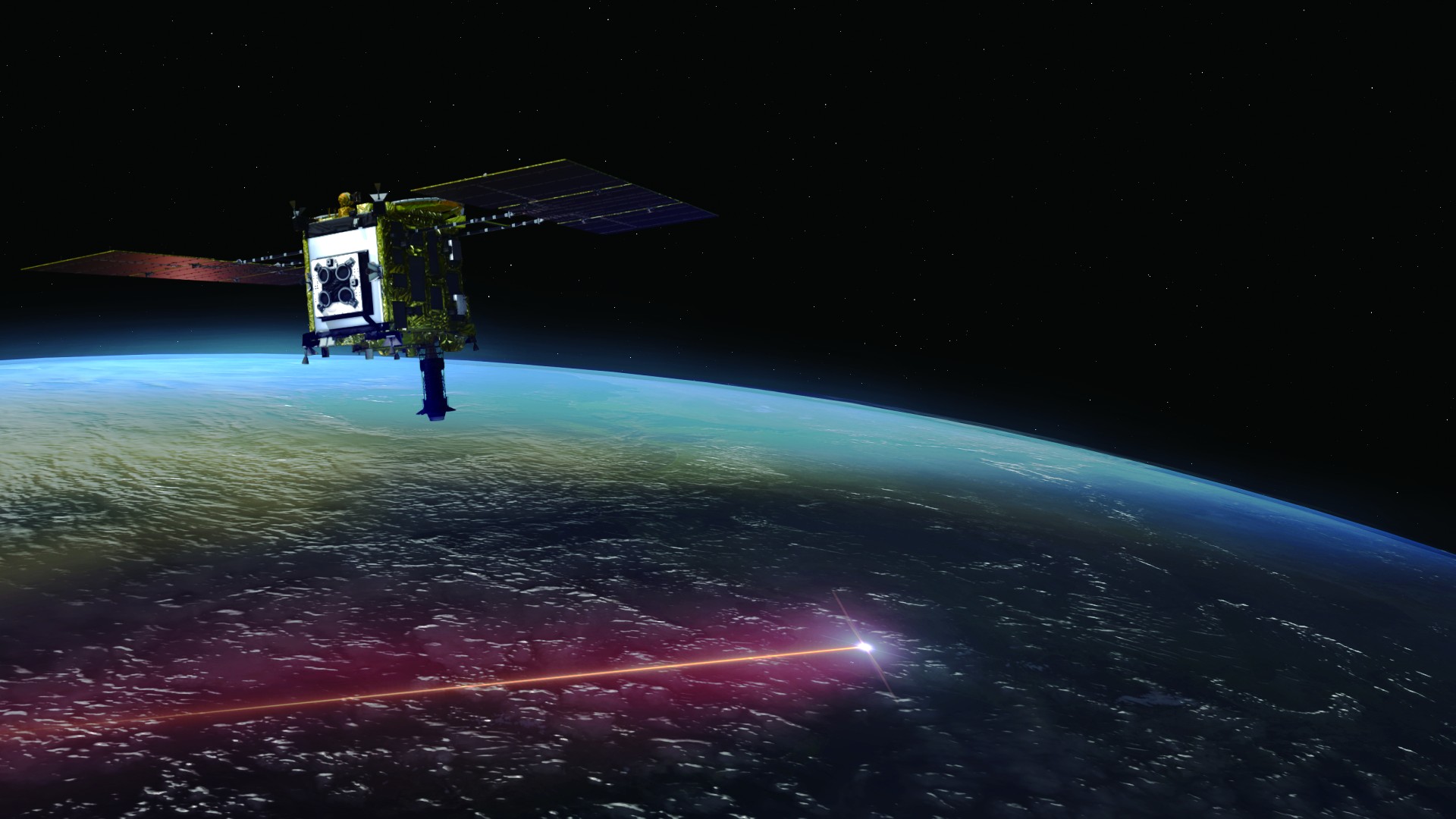 Impressão artística de Hayabusa2 se aproximando da Terra enquanto a cápsula se dirige para a superfície do planeta (Foto: Jaxa)