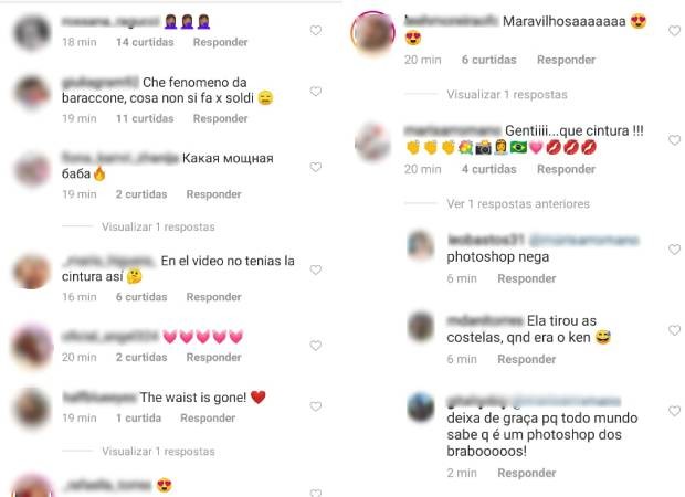 Comentários na foto de Jessica Alves  (Foto: Reprodução/Instagram)