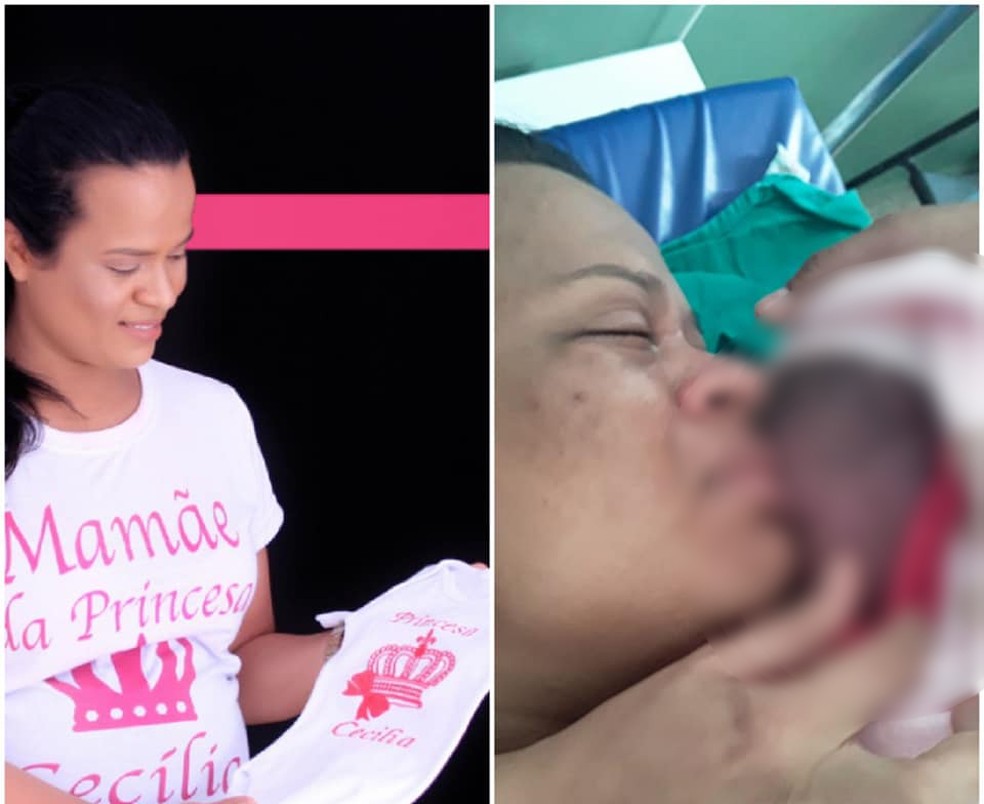 Mãe de Cecília faz homenagem e posta foto se despedindo da filha, em RO  — Foto: Facebook/Keylyzangela Nillio