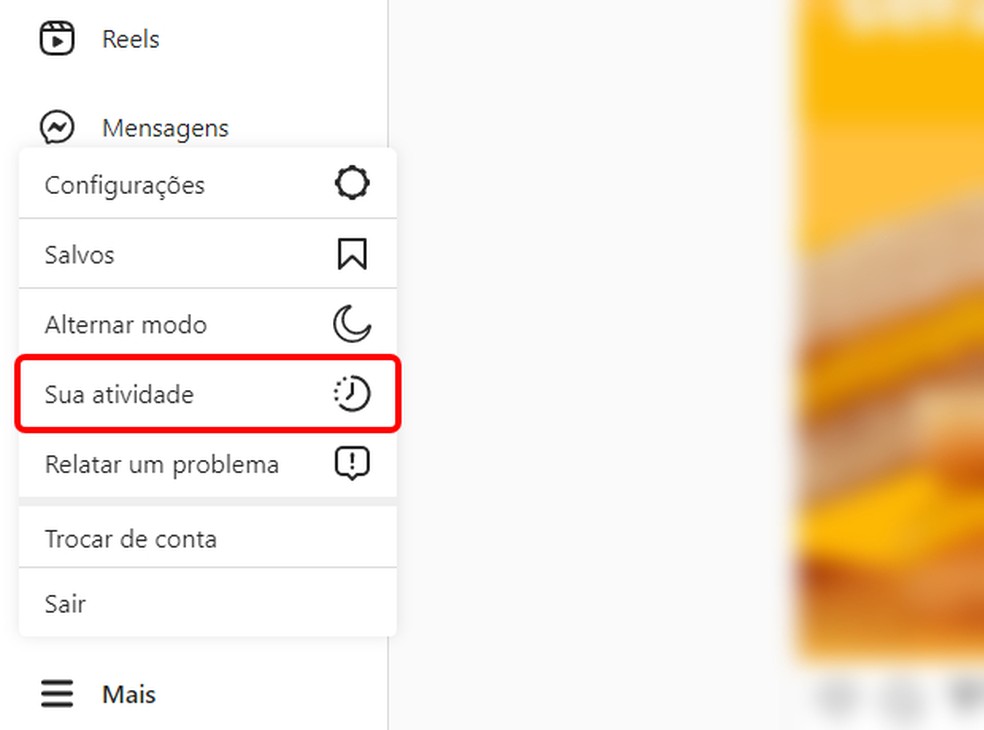 Saiba como ver atividade da conta do Instagram pelo computador — Foto: Reprodução/Rodrigo Fernandes