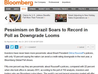 Pesquisa da Bloomberg aponta pessimismo de investidores com o Brasil (Foto: Reprodução)