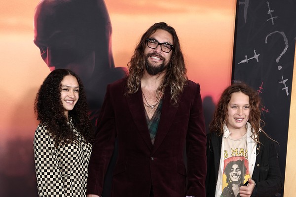 Jason Momoa with his kids at the Batman (2022) launch event in New York (Photo: Getty Images)