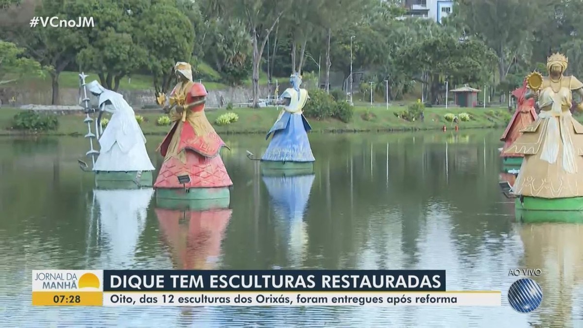 Tradicionais esculturas de orixás do Dique do Tororó, em Salvador, são  entregues após reforma | Bahia | G1