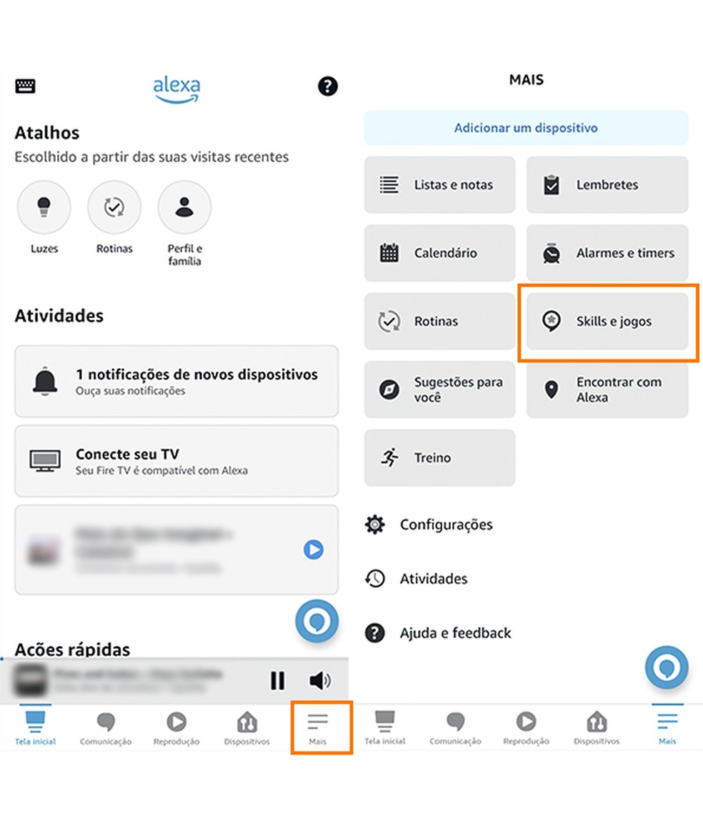 Aplicativo da Alexa para configuração da skill WOL — Foto: Jonathan Lamim/TechTudo