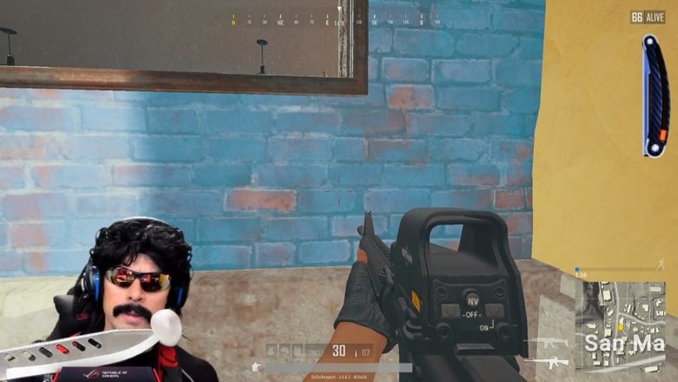 PlayerUnknown's Battlegrounds (PUBG) é um dos principais jogos nas streams de Dr DisRespect — Foto: Reprodução/Twitch Dr DisRespect