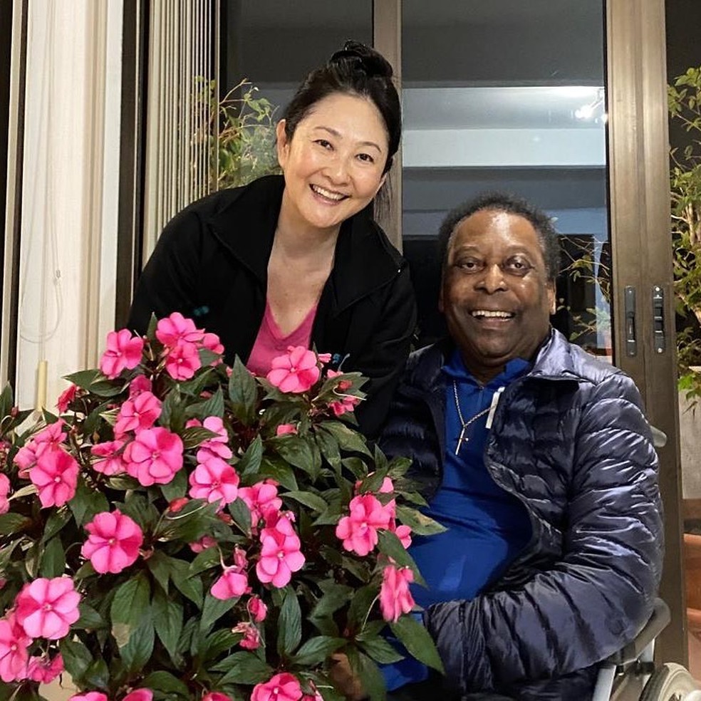Pelé e a esposa Márcia — Foto: Reprodução/Instagram