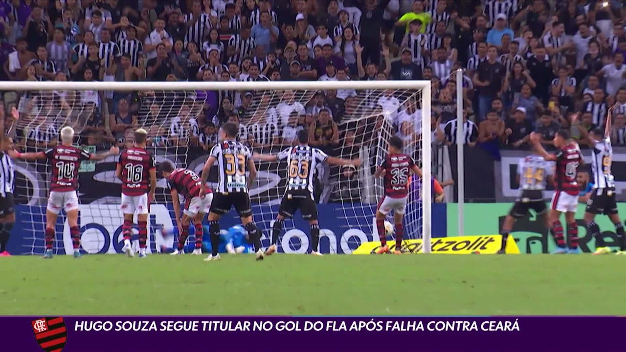 Hugo Souza segue titular no gol do Fla mesmo após falha contra o Ceará