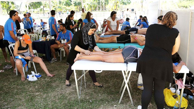 Meia Maratona Rio de Janeiro equipe corrida eu atleta massagem (Foto: Alexandre Durão / Globoesporte.com)
