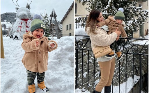 Sthefany Brito revela reação do filho ao ver neve pela primeira vez: ''Queria comer''