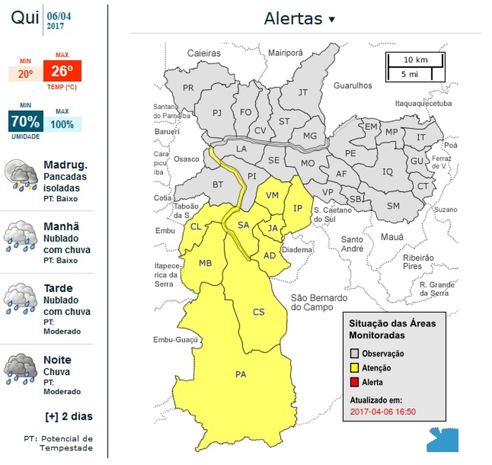 Marginal Pinheiros e Zona Sul de SP ficam em estado de ...