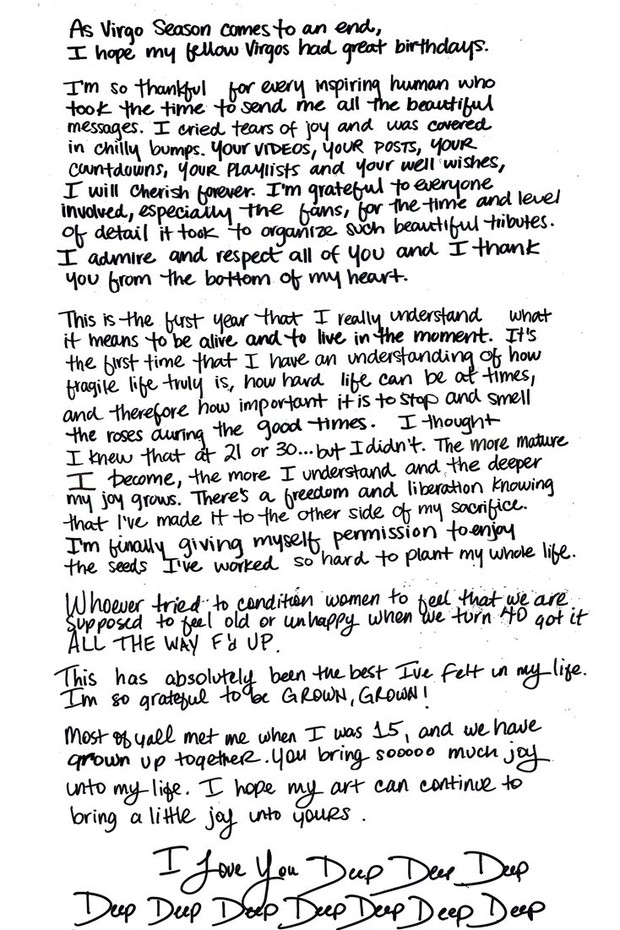 Beyoncé publica carta (Foto: Reprodução / Instagram)