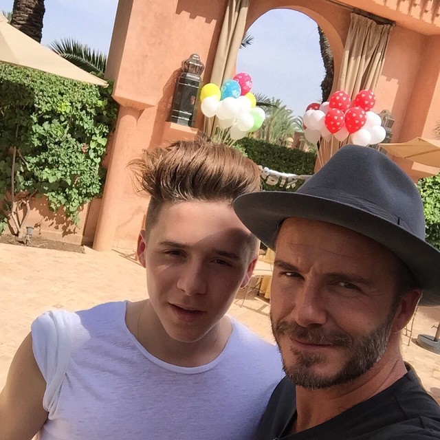 David Beckham e o filho Brooklyn (Foto: Reprodução/Instagram)