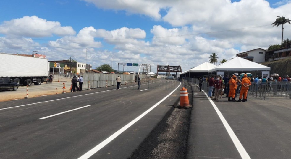Ponte que vai ser inaugurada pelo presidente Bolsonaro em Sergipe  — Foto: Anderson Barbosa/TV Sergipe