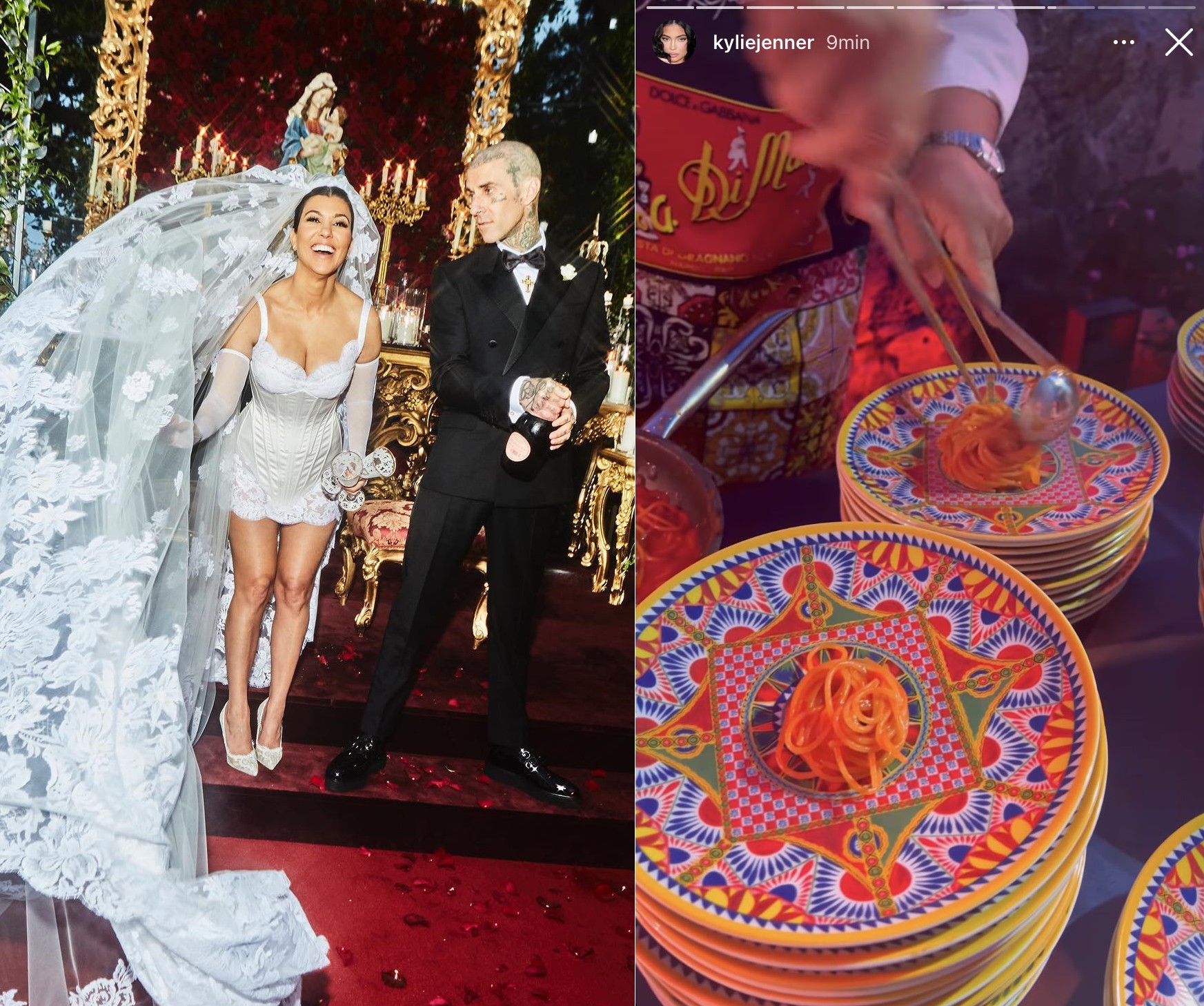 Porção de macarrão do casamento de Kourtney Kardashian e Travis Barker impressiona a internet (Foto: Reprodução/ Amazon)