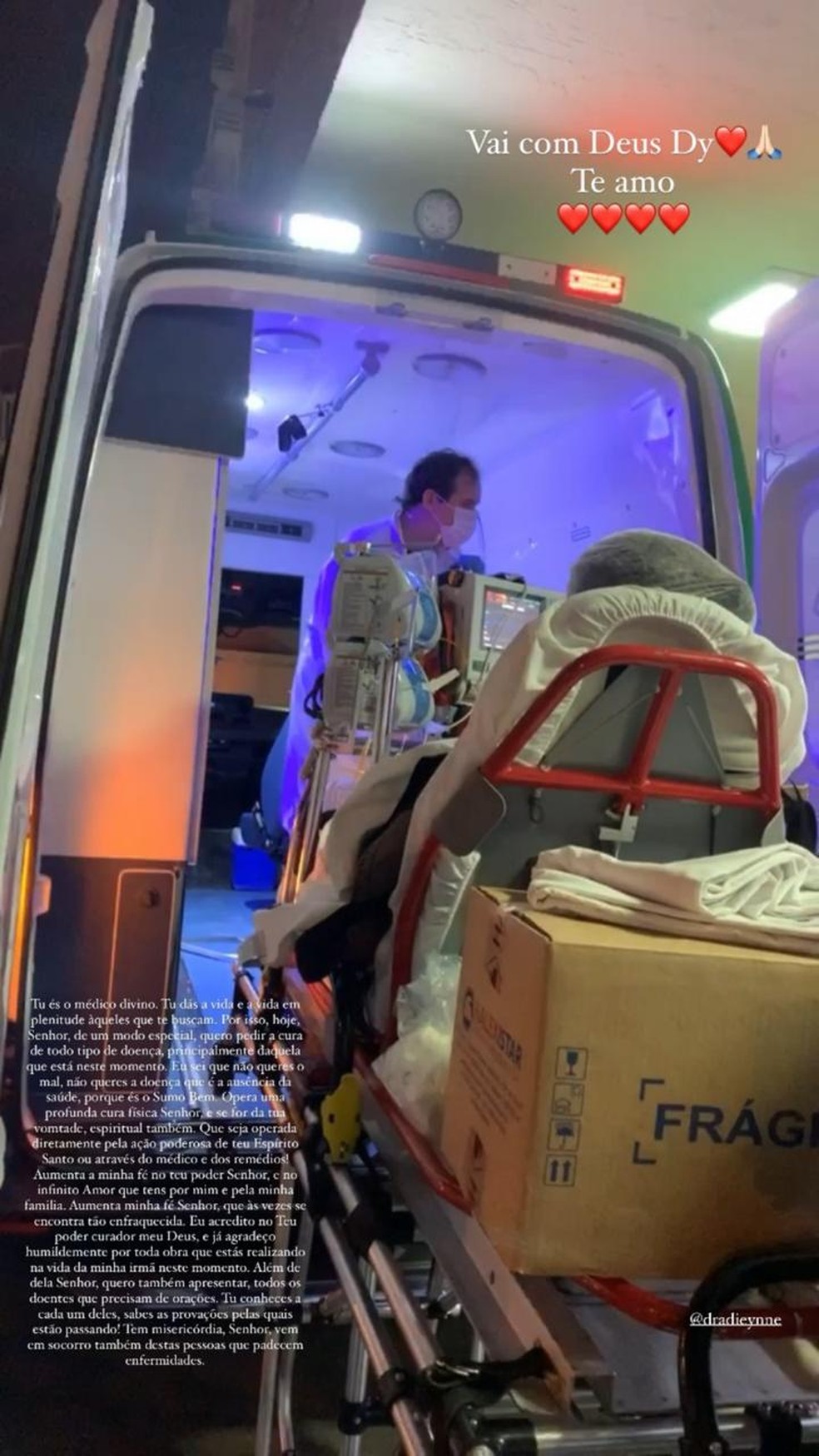 Médica picada por cobra em Mato Grosso foi transferida para São Paulo — Foto: Instagram