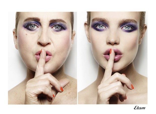 Francesa disse ter usado apenas maquiagem para imitar as campanhas de grifes famosas, nada de Photoshop (Foto: Reprodução / Nathalie Croquet)