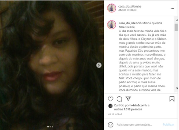 Publicação da mãe de Criolo (Foto: Reprodução/Instagram)