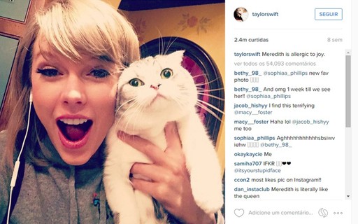 8ª Taylor Swift com sua gata Meredith