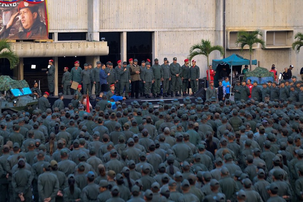 Imagens de militares venezuelanos divulgada pelo MinistÃ©rio da Defesa do paÃ­s â€” Foto: DivulgaÃ§Ã£o / MinistÃ©rio da Defesa da Venezuela