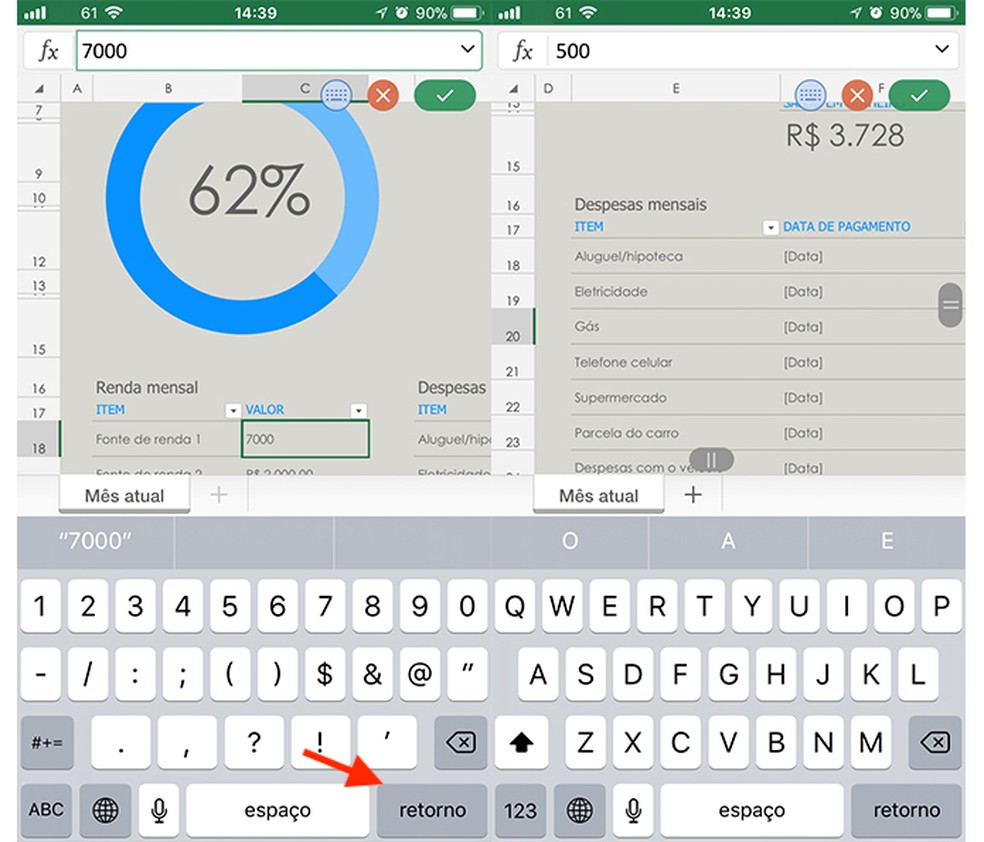 Opção para preencher modelos de planilhas prontas do aplicativo Microsoft Excel (Foto: Reprodução/Marvin Costa)